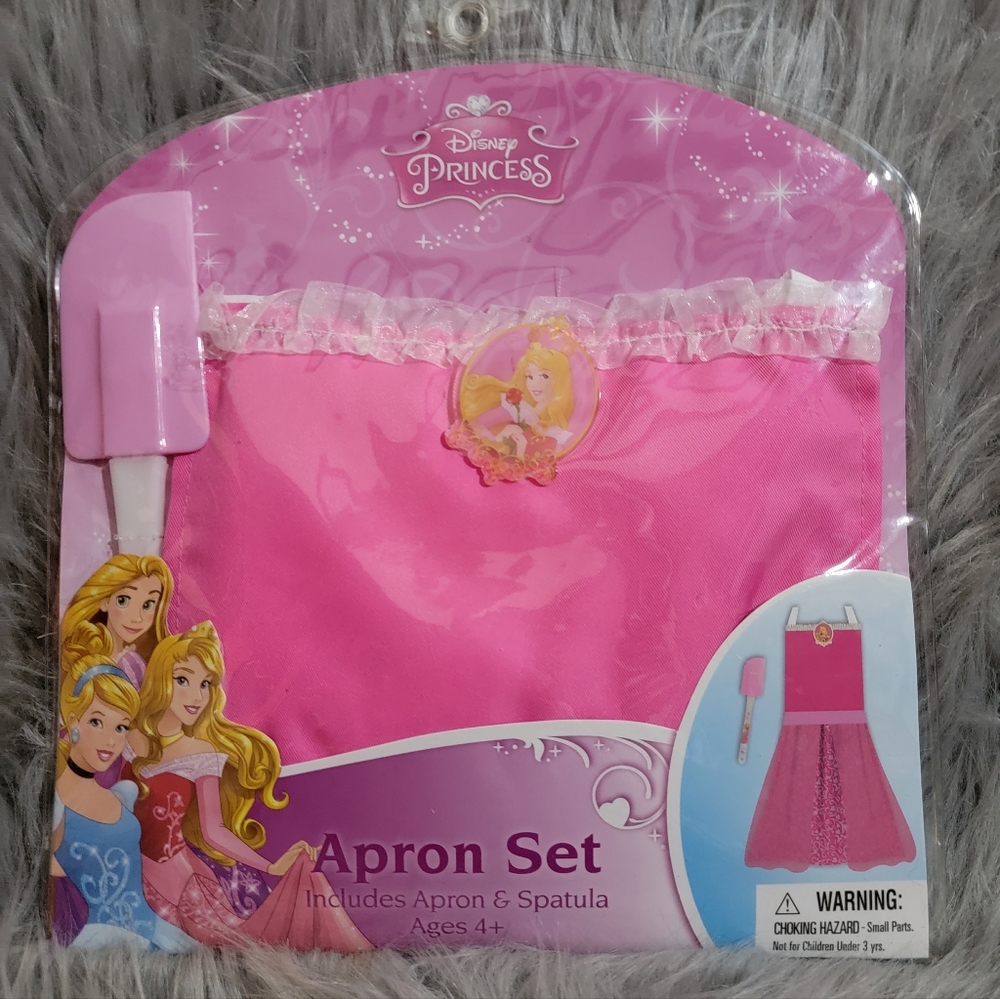 Disney Princess Kids Kitchen Apron Set with Apron and Spatula  NEW